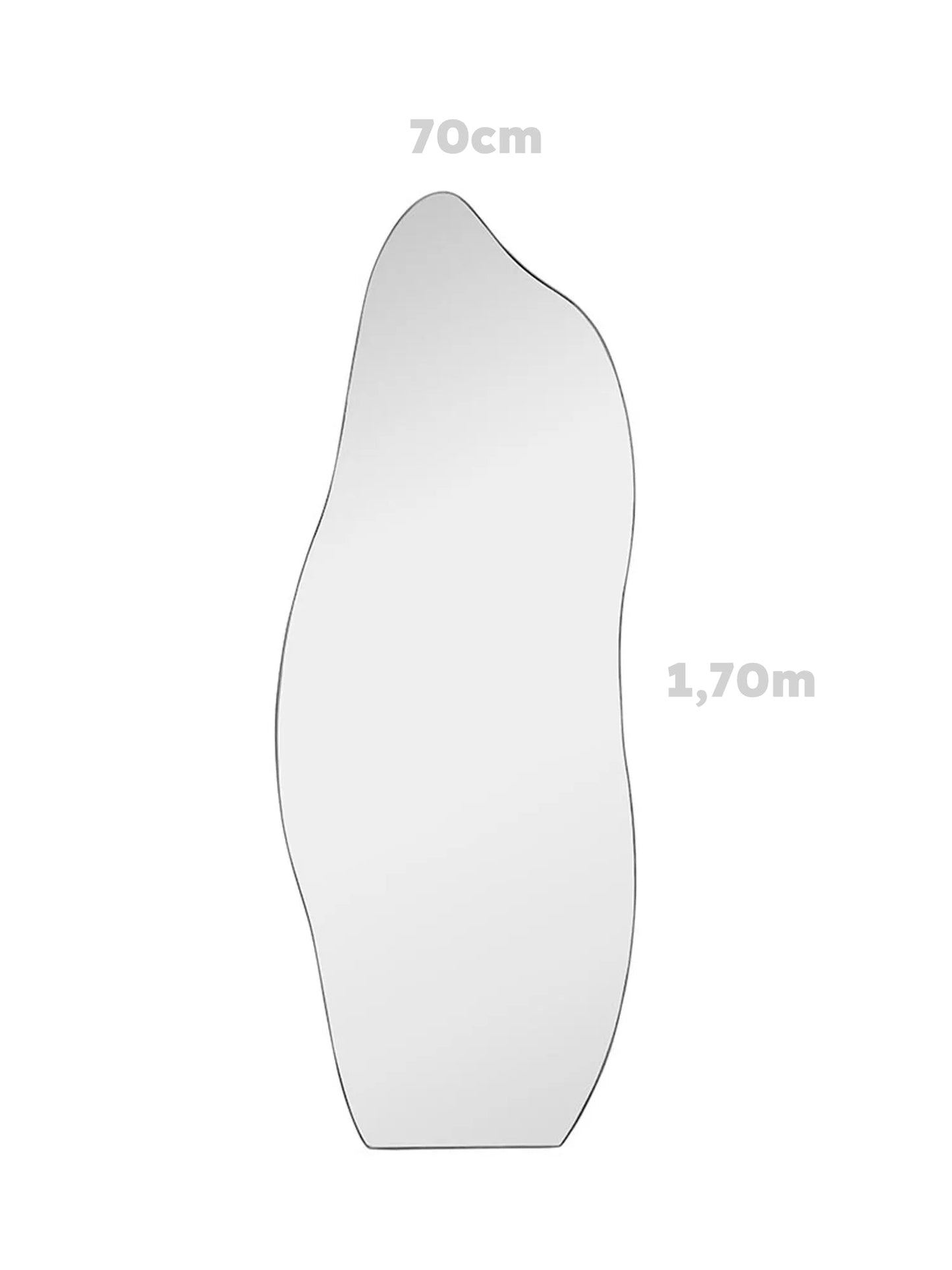 Espejo Decorativo Orgánico Elegante Grande - Diseño de Llama - Reflexión de Cuerpo Completo - 70 x 170 cm - ¡Oferta por Tiempo Limitado!