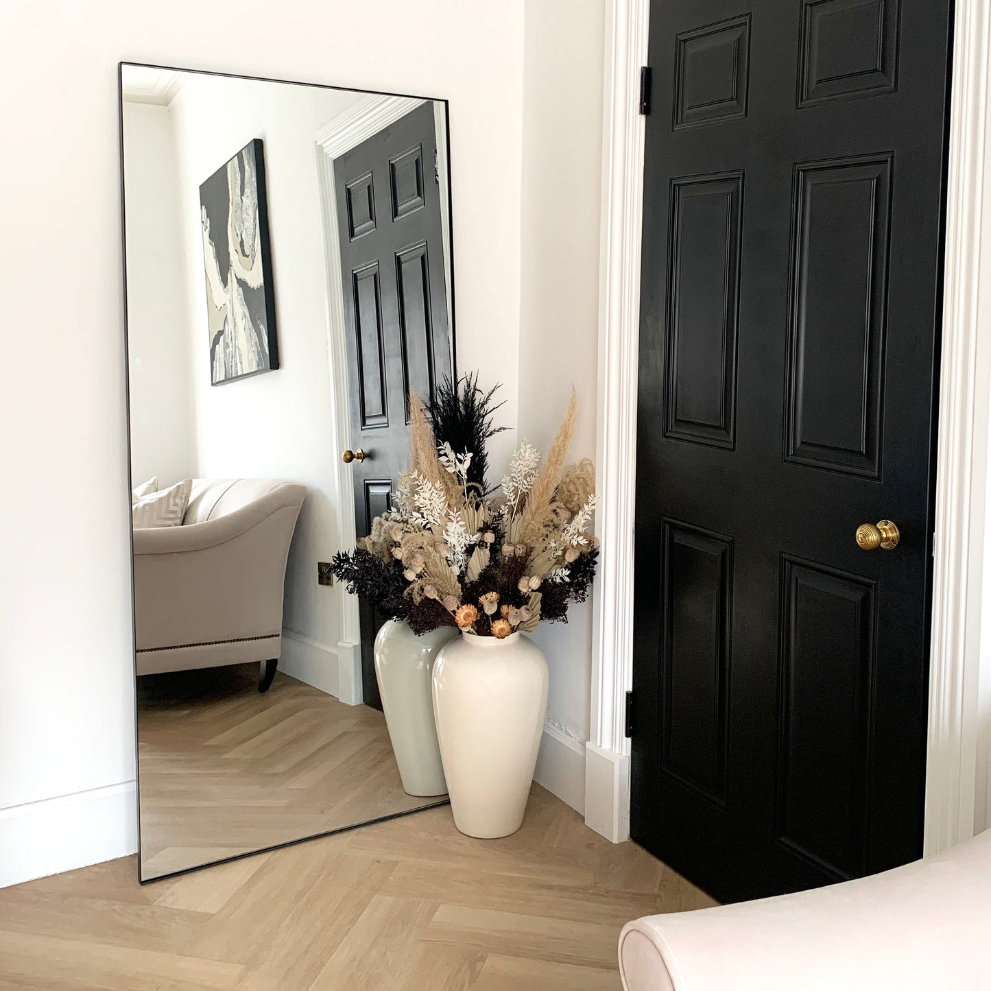 Xavril – Espejo de Metal Negro Sobredimensionado de Cuerpo Entero, 179 cm x 80 cm